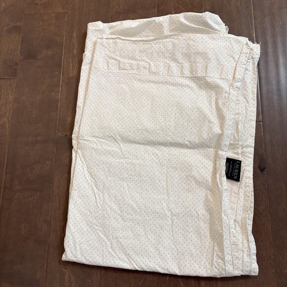Lauren Ralph Lauren Sheet Twin Size White Gray Mini Dot Print 100% Cotton - Picture 1 of 7